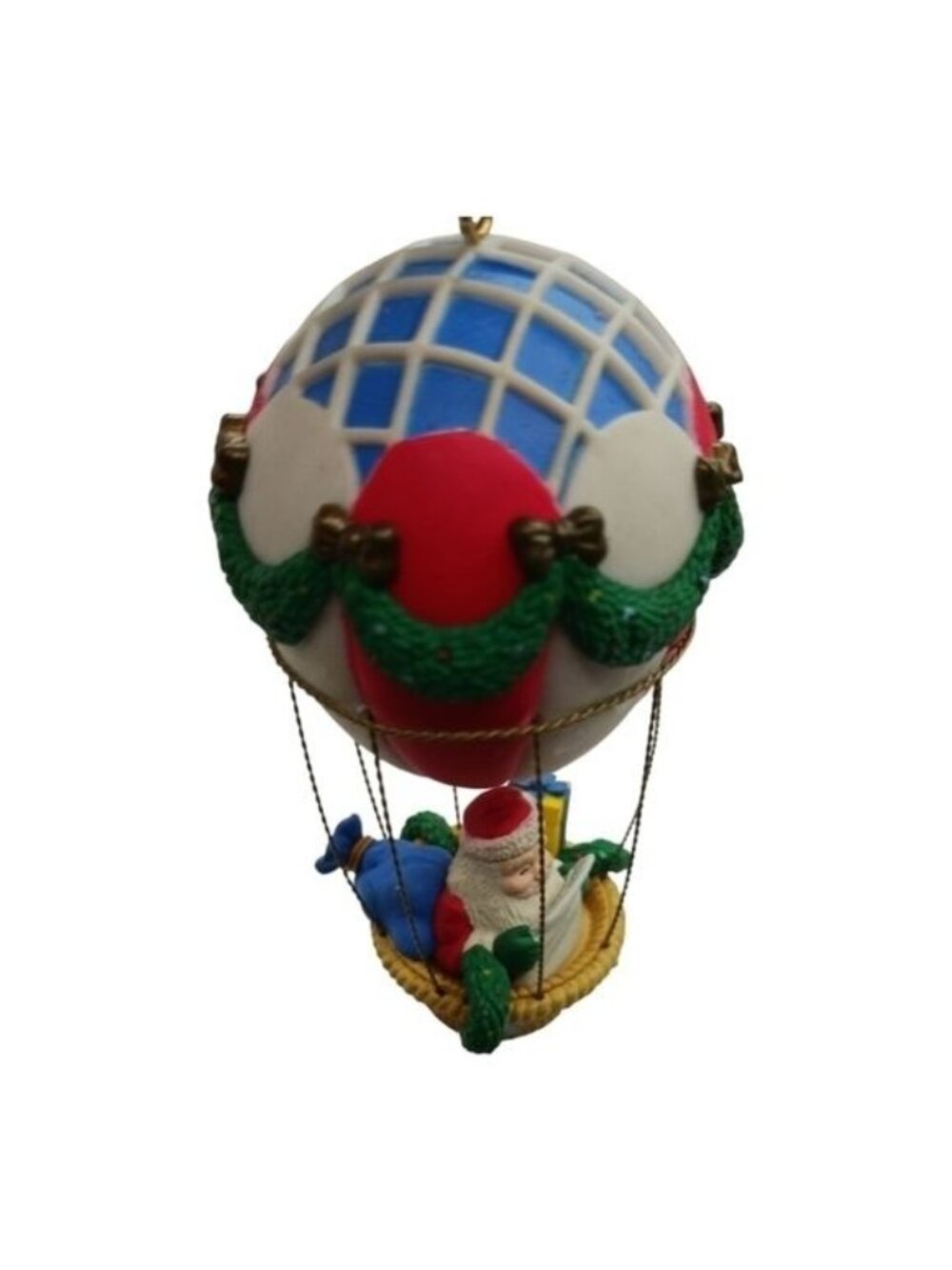 Noma vtg santa in hot air balloon ride ornament